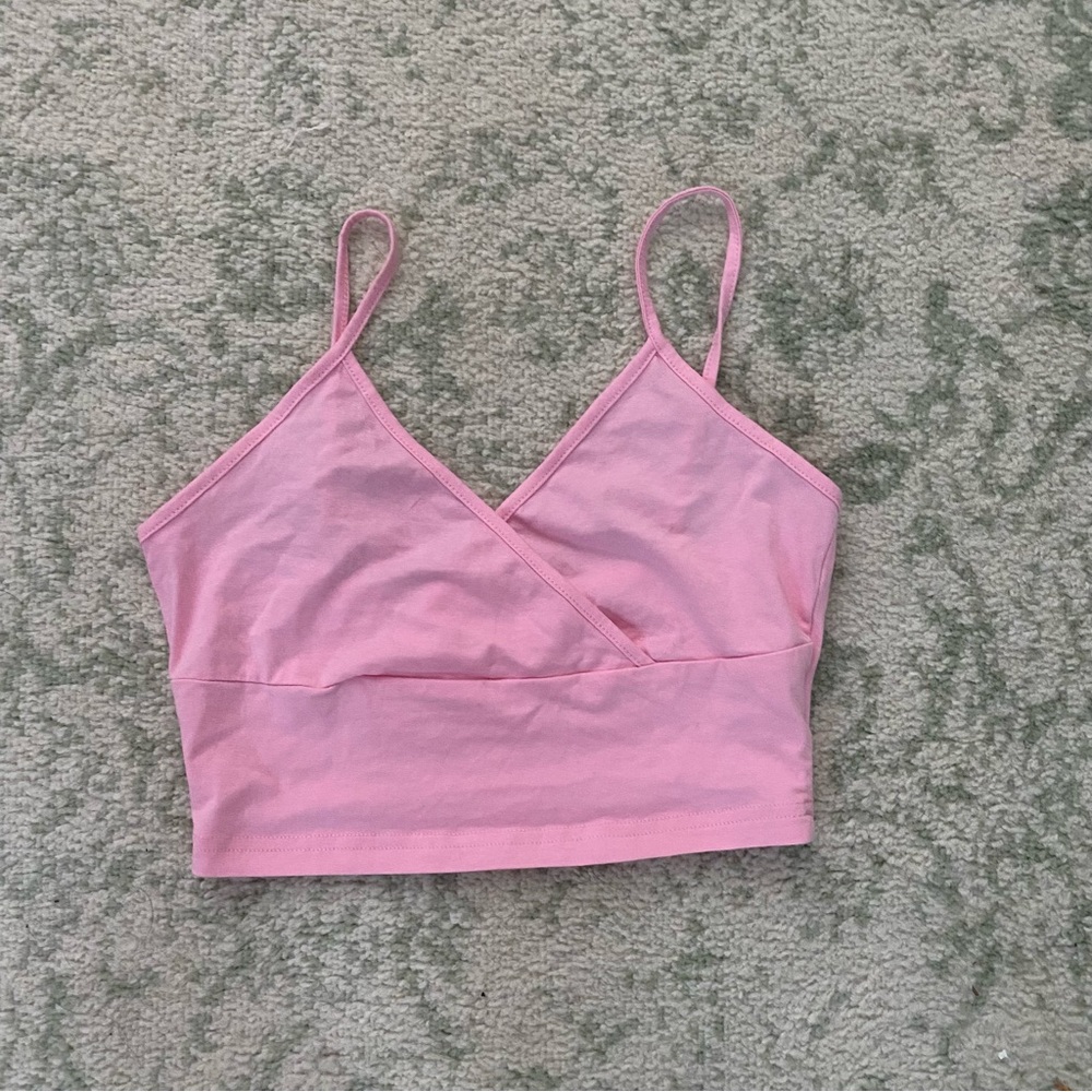 Pink crop tank top